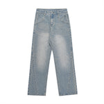 Fashionable White Straight Jeans For Men